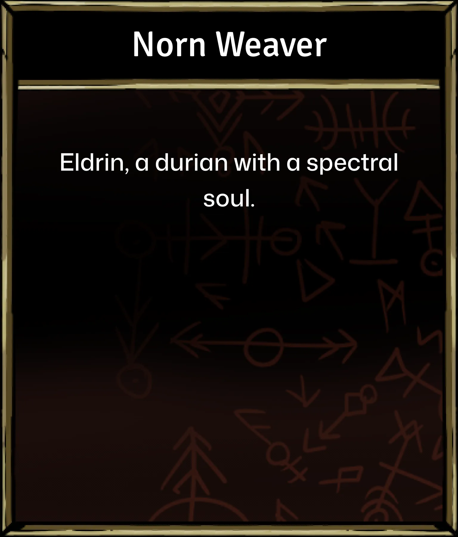 Duriano back norn weaver character card