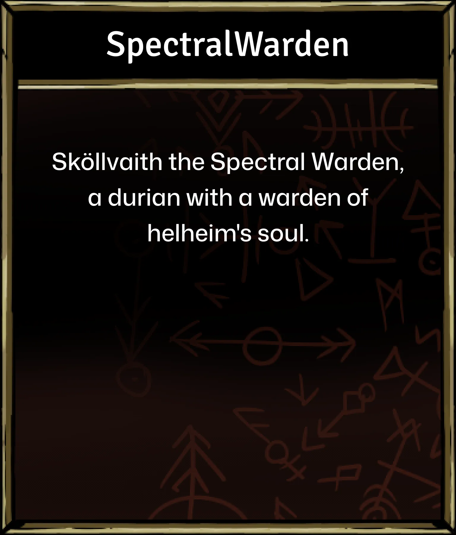 Duriano back spectral warden character card