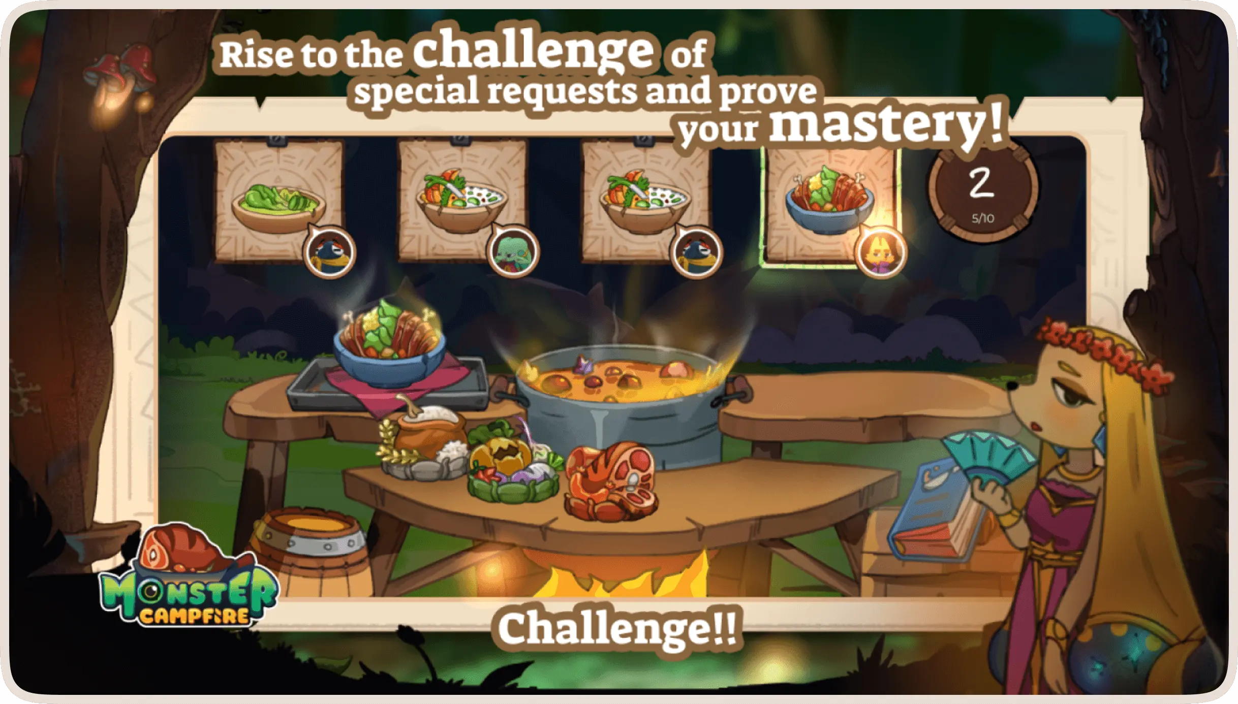 Monster Campfire challenge mastery banner