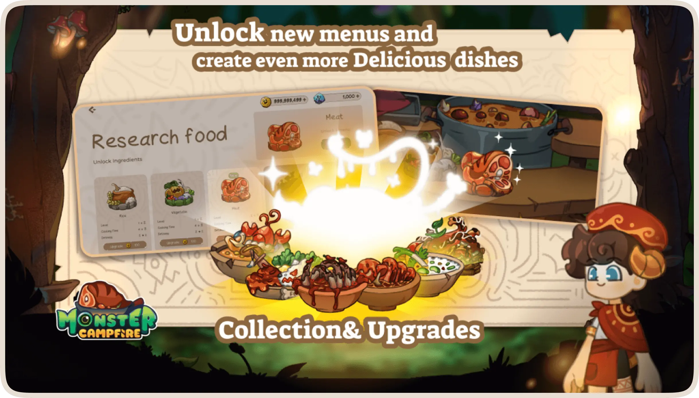 Monster Campfire unlock new menus banner