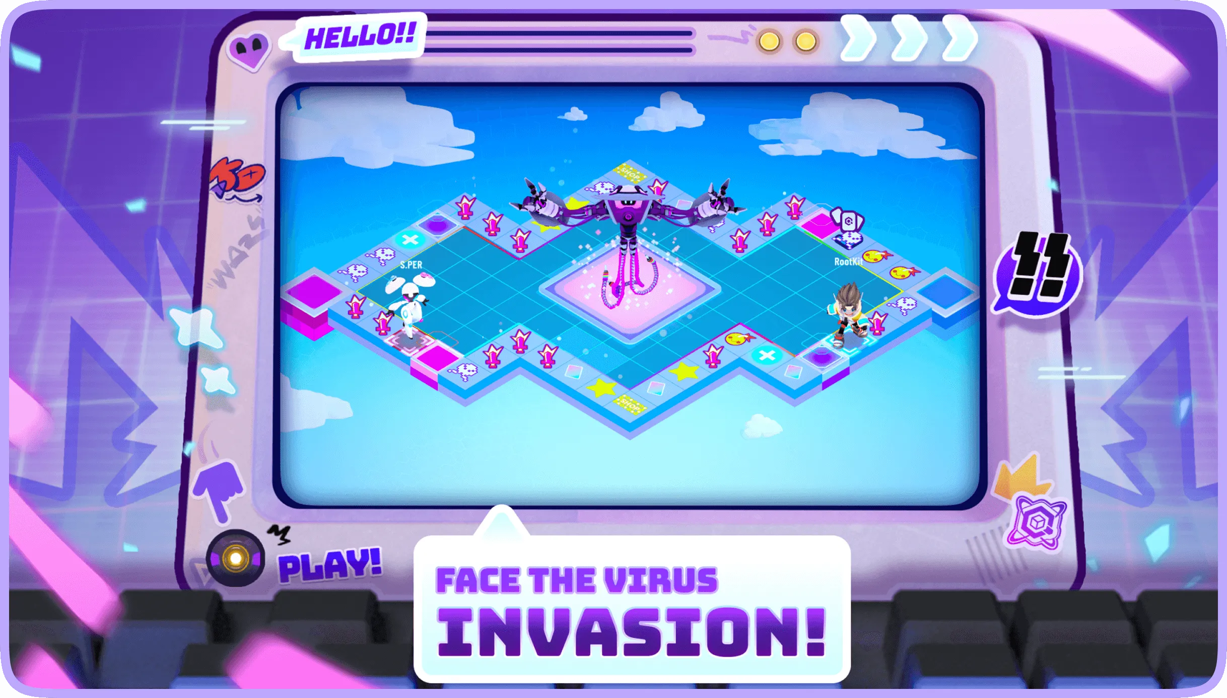 Quantum Wars face virus invasion banner