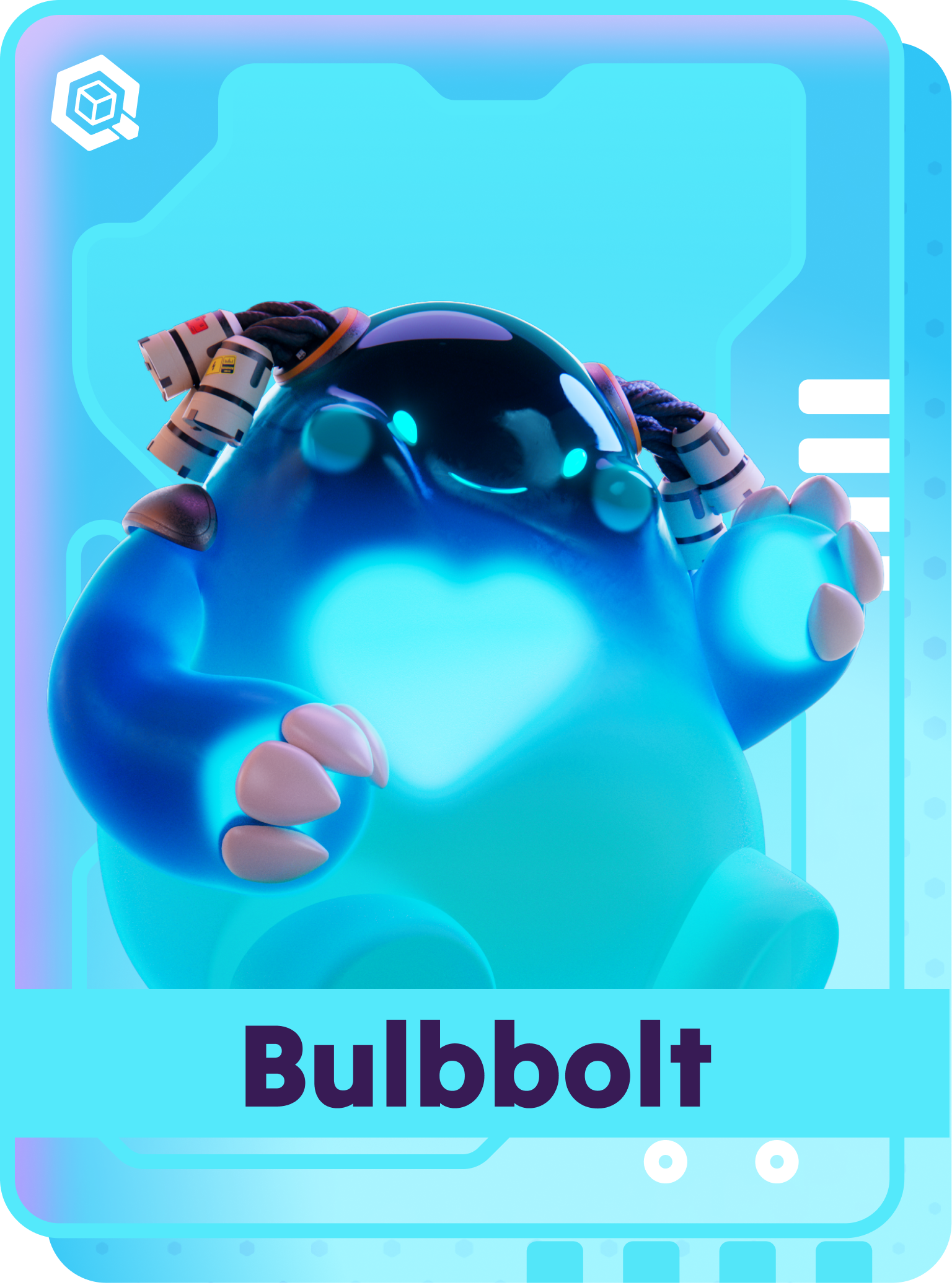 Hero character front facing card design template